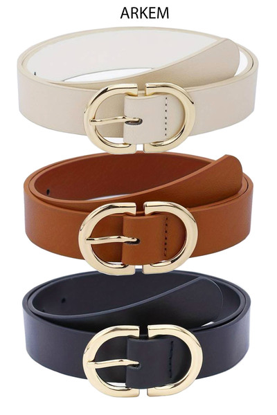 Arkem Kemer Kadın Kemer Taba, Bej, Siyah Set Kemer