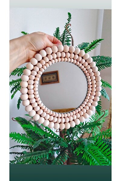 BOHEM Ahşap Boncuklu Ayna 25cm