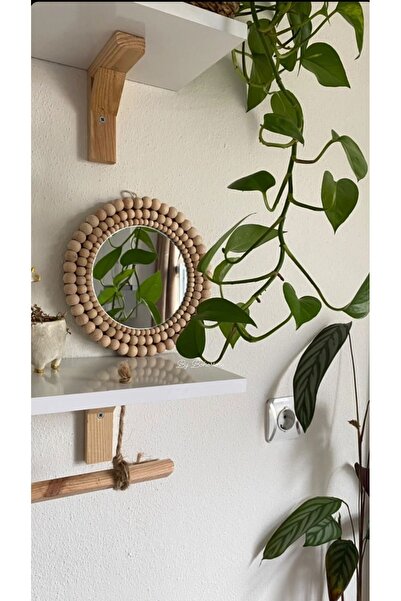 BOHEM Ahşap Boncuklu Ayna 25cm