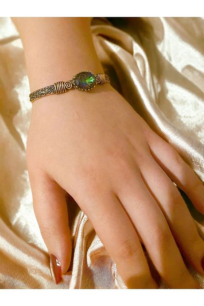 kapris concept Pure copper antiallergic bracelet with mystical topaz stone