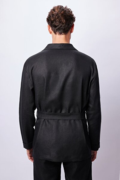 Dear Deer Black Linen Suit - Blazer Jacket and Trousers 100%