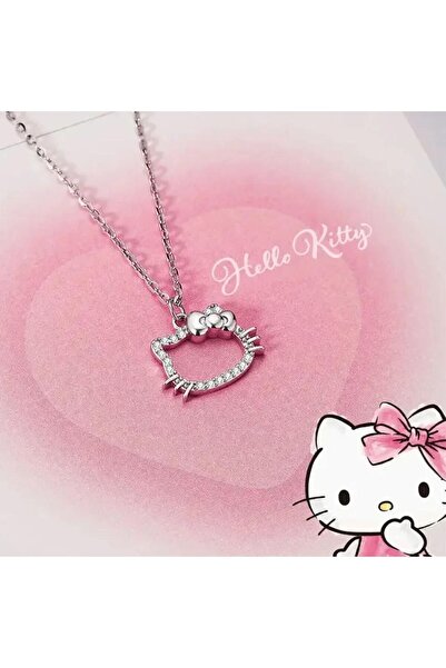 bohemian takı tasarim Hello Kitty Coquette Zirkon Taşlı Kolye