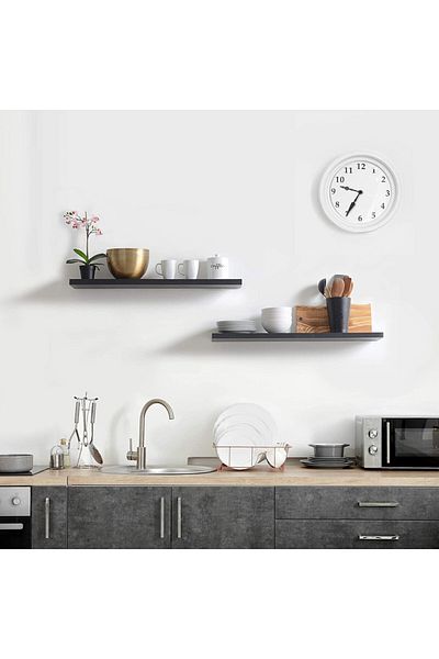 Modern home 2-Pcs Floating Wall Shelves 80×15 cm Black