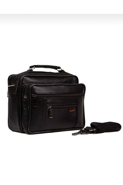 fawori deri Genuine Leather Hand, shoulder and messenger bag 18*14-fed002-Black
