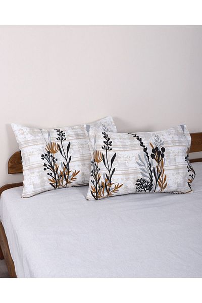 ENESSA 2 Τεμάχια Μπεζ Floral Μαξιλαροθήκη 50*70 cm