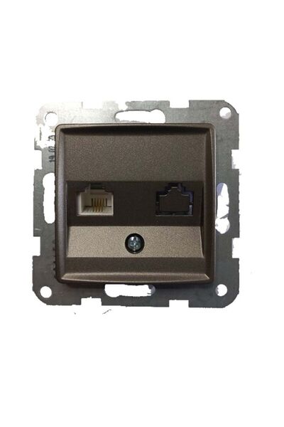 VİKO Viko Linnera Life Antrasit Tekli Nümeris Cat-3 Telefon Prizi Çerçevesiz ...
