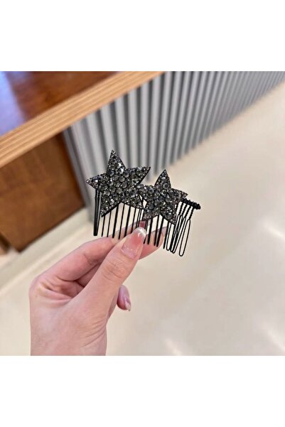 GÜLPEŞE Tarak Toka Kristal Taşlı Yıldız Detaylı