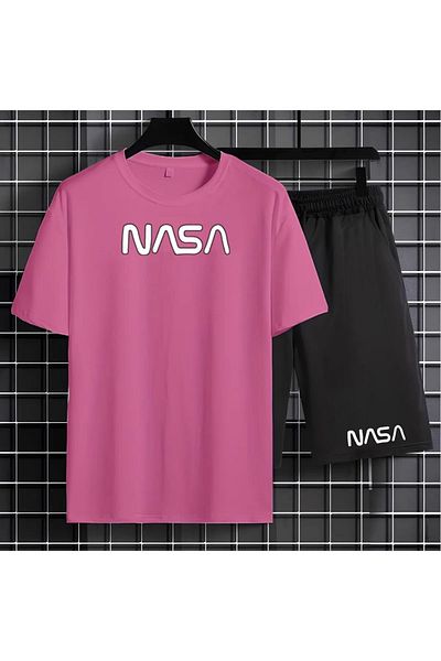 HOFFNUNG Teljesen rövid póló rövidnadrág Nasa nyomtatott készlet