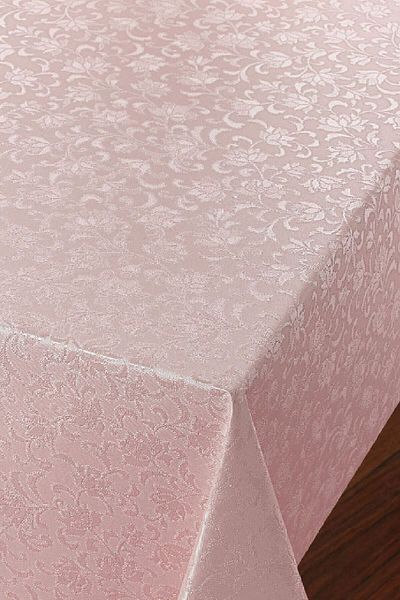 CLK Home Pink PVC Lined Oilcloth Plastic Wipeable Table Cloth