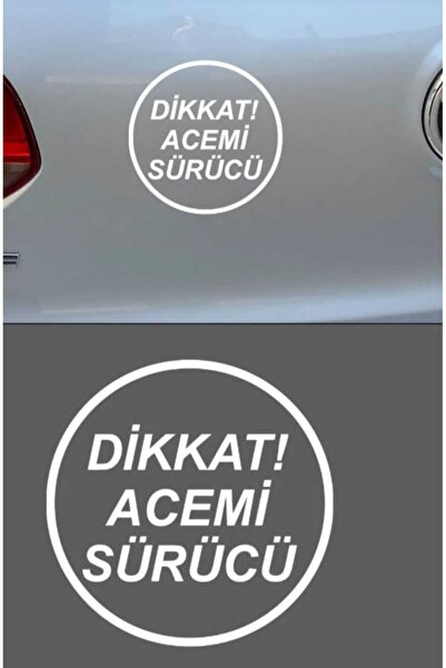HEDİYE35 Dikkat Acemi Sürücü Araba Sticker 12,5*12,5 CM