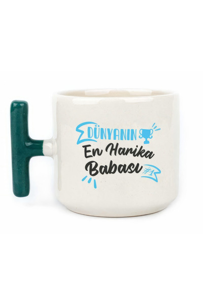 Tanem Tasarım تصميم مطبوع عليه والد العالم الرائع - كوب على شكل حرف T