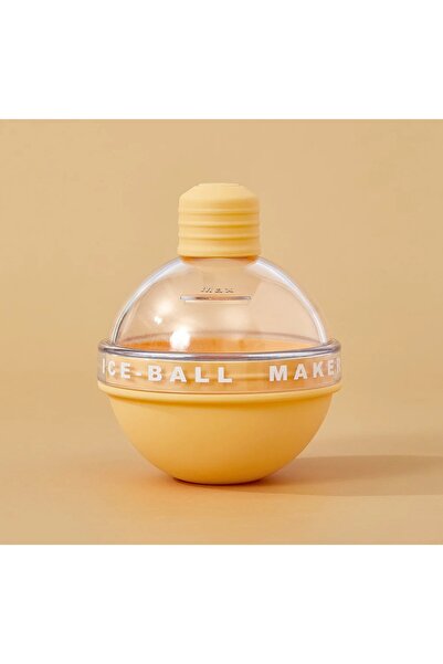 MİLANO HOME Sarı Büyük Buz Kalıbı, Yuvarlak Buz Kalıbı, Buz Küpü Kalıbı, Silikon Buz Kalıbı, Küre Buz Kalıbı