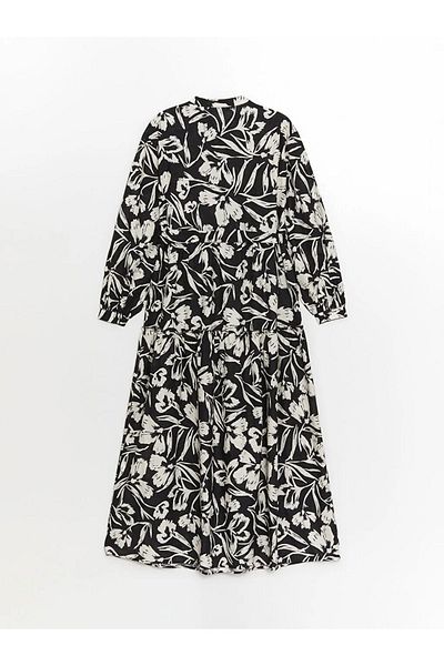LC Waikiki LCW Modest Prevailing Collar Floral Long Sleeve Women's Dress