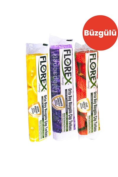 Florex 3-Piece Strawberry, Lavender, Lemon Scented Drawstring Medium Garbage Bag 55x60cm