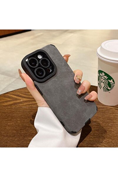 bbtech İphone 14 Pro Ile Uyumlu Suni Süet Kamera Korumalı Lion Case