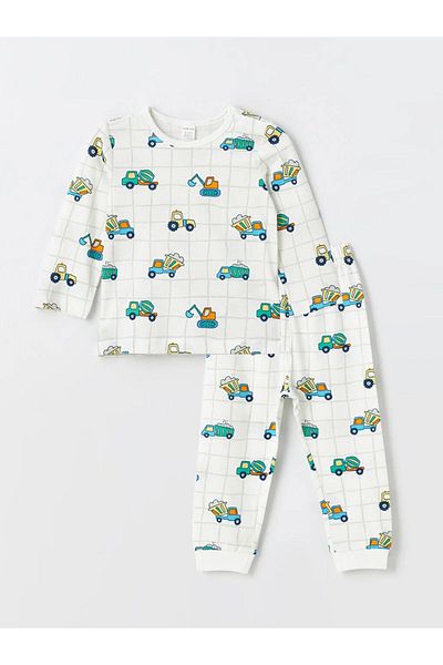 LC Waikiki LCW Baby Baby Boy Pajamas Set - Crew Neck, Long Sleeve, Printed, 2-Piece Set