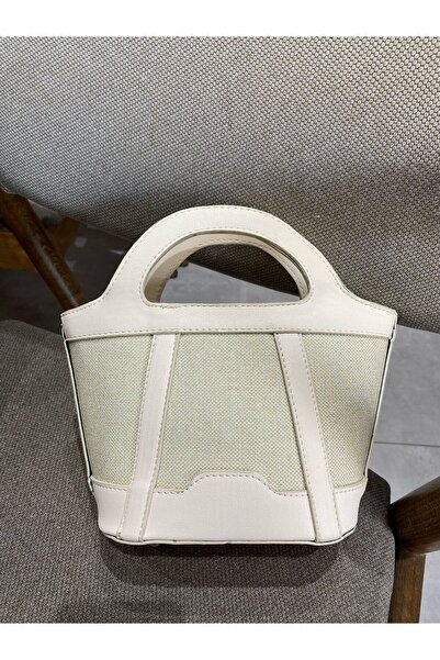 Daj Company Geantă de mână și de umăr pentru femei din piele de in - cu detal...