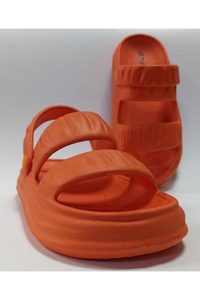AkınalBella Orange Eva Sandals - Extra Light Pool and Beach Slippers, Women