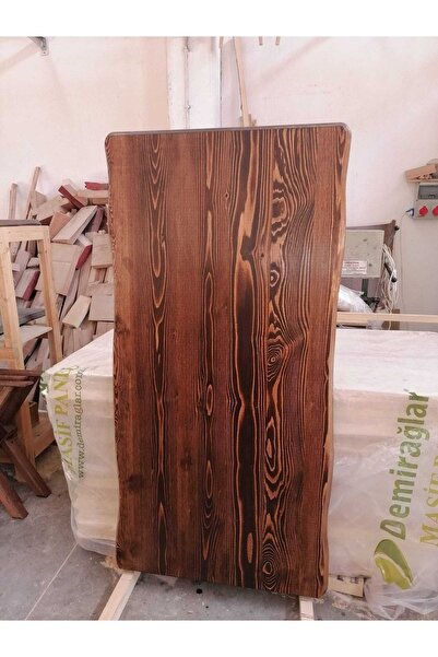 EMEL AHŞAP Doğal Masif Ahşap Kütük Masa Üstü Tablası 160*90 Cm