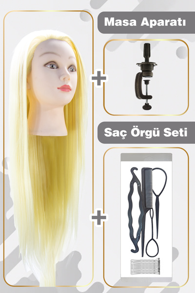 KONAK PERUK Manechin de antrenament pentru coafură - Atașament de masă - Set ...