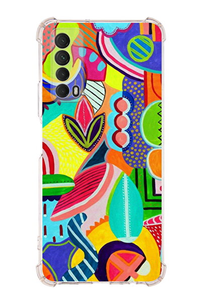 PrintiFy حافظة مضادة للصدمات متوافقة مع هاتف Huawei P Smart 2021 مع لون ريترو...