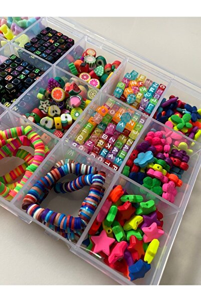 YAĞMUR BİJUTERİ No:83 Soft Ve Canlı Renk Figür Boncuk Harf Boncuk Fimo Meyve Fimo Çocuk Hobi Seti