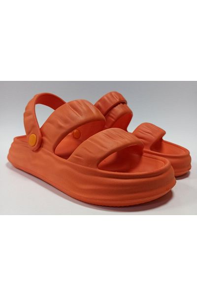 AkınalBella Orange Eva Sandals - Extra Light Pool and Beach Slippers, Women