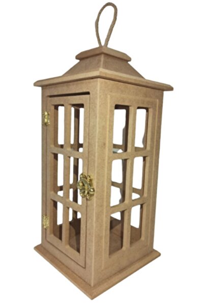 Hobi Dünya Ahşap Boyanabilir Ham Mdf Mini Fener-lambalık Düz Model No:3