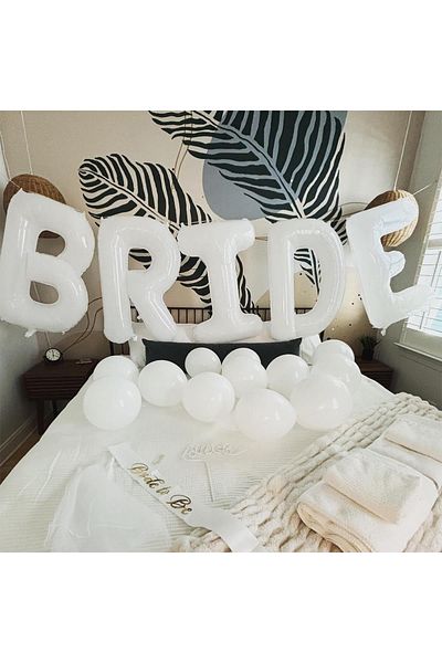 PEKSHOP 1 Meter White Bride Balloon - Giant Bride and Party Balloon