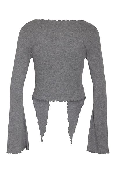 Noisy May NMSTINE JRS Model L/S Rib Front Tie Top