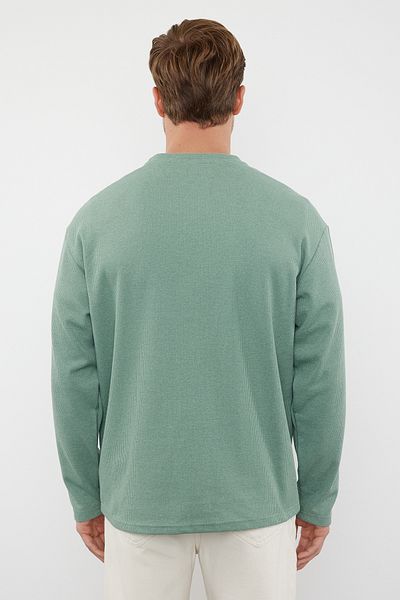 Trendyol Collection Menta színű, nagy nyakú varrással ellátott, széles szabású póló - TMNAW23TS00022