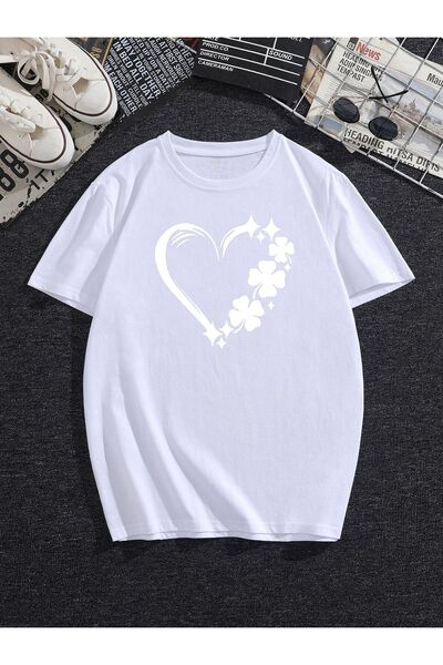 BEGRİFF Μπλουζάκι Benetton Unisex Oversize Heart Printed T-shirt