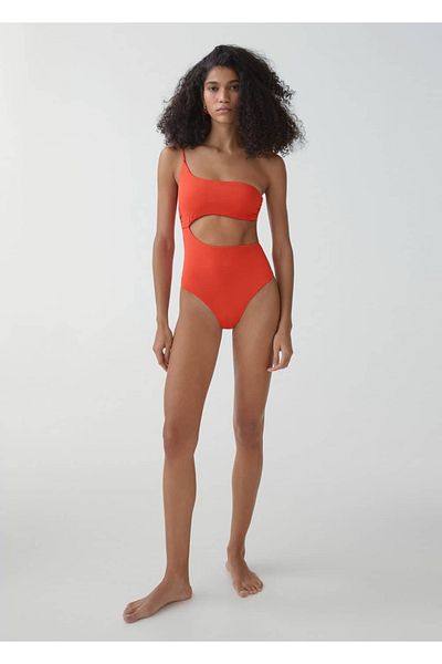 MANGO Woman Badeanzug mit asymmetrischem Schlitz