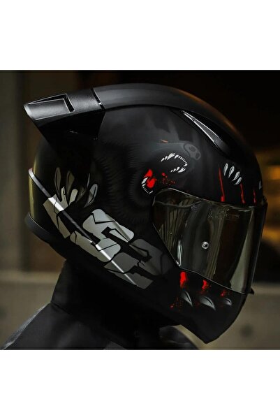 LS2 Rapid 2 Clawn Race Full Face Motosiklet Kaskı Yarış Spoiler Siyah Vizörlü