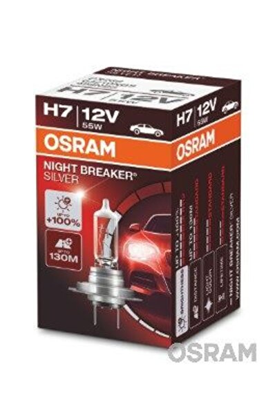 Osram Ampul 12v H7 55w Nıght Breaker Sılver Nbs Serisi 100 Güçlü Işık Ikili A...
