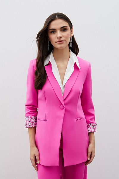 Sateen Jachetă clasică Mono Collar - roz