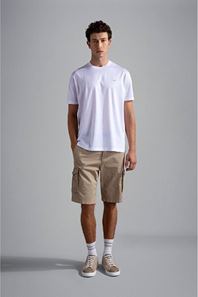 PAUL&SHARK Men's Brand Logo Cotton Regular Fit Casual White T-Shirt24411021-010