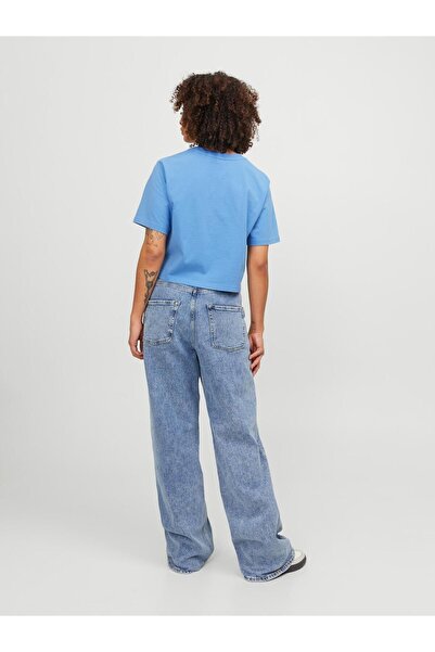 Jack & Jones Γυναικείο μπλε μπλουζάκι Jack Jones Jxjoda Soft Rlx Ss Tee Jrs 12244372 -07