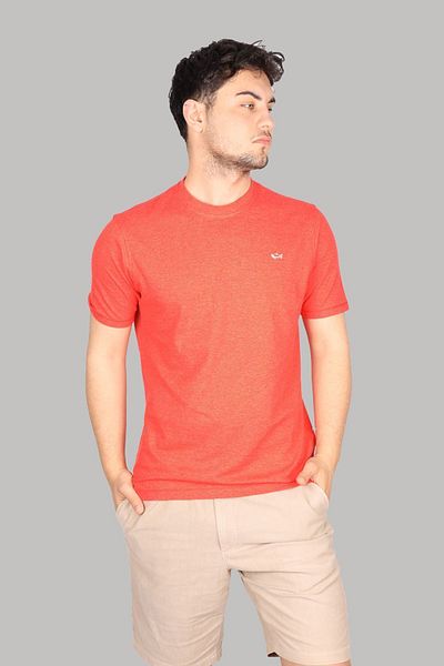 PAUL&SHARK Men's Red T-Shirt - Cotton, Casual Pattern, Logo Detailed24411014-277
