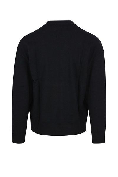 Emporio Armani Мъжки пуловер с дълъг ръкав и бродирано лого, черен цвят 6R1MX4 1MFVZ-F012