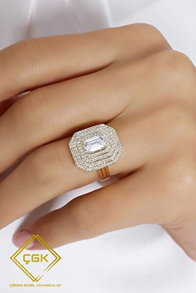 Çgk Çiğdem Gürel Kuyumculuk 14 Ayar Baget Tektaş Altın Yüzük
