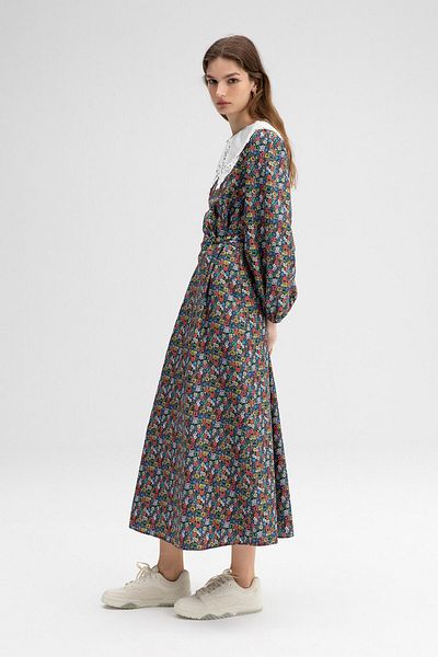 Touché Privé Floral Collar Poplin Dress