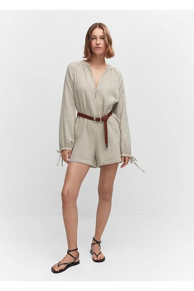 MANGO Woman Short jumpsuit with buttons