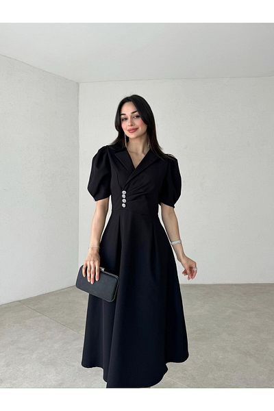 MAMMY Black Midi Dress - Stylish and Comfortable