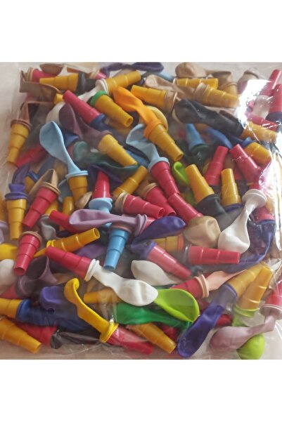 Balon بالون صفارة 100 قطعة صفارة تغذية 100 قطعة بالون ملون