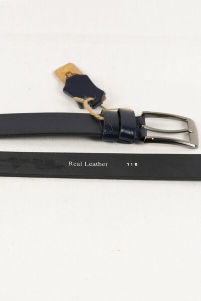 Parscraft Чоловічий ремінь з натуральної шкіри буйвола 4 см Синій джинсовий ремінь для спортивних штанів