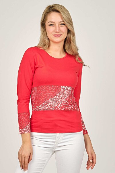 Sistas Women's Long Sleeve Combed Cotton Blouse 6699448 Coral