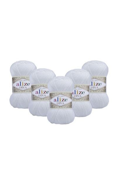 Alize Diva White - 5 Pieces Color Model: 55