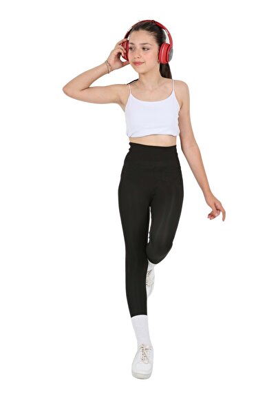 ERDEM KIDS Kız çocuk Yüksek Bel, Koşu, Yürüyüş, Casual, Spor, Atletik, Egzersiz, Fittness Tayt