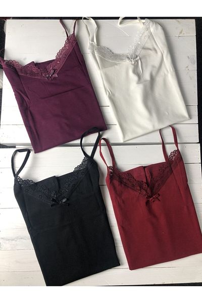 KOTA Women's 4-Pack Cotton Rope Strap Undershirt
